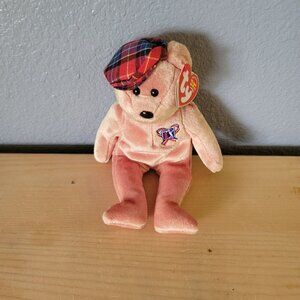 Ty Beanie Baby PGA Tour ChariTee Bear With Plaid Cap‎